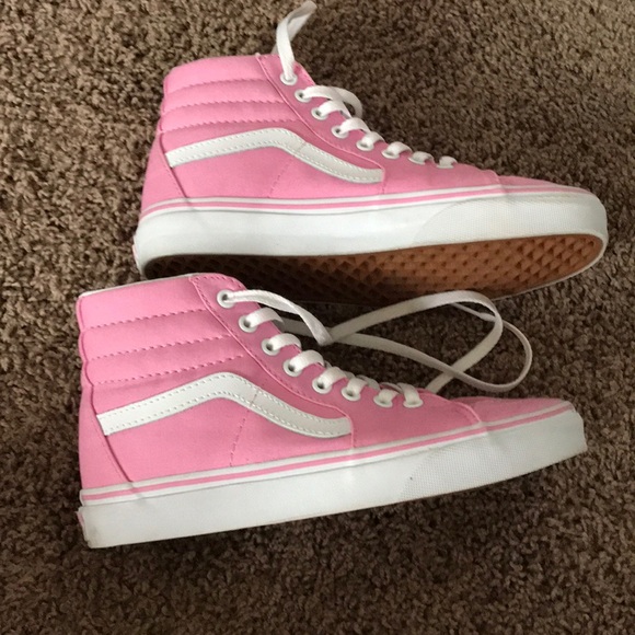 pink skate high vans